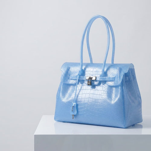 (NEW) Jelly Croco Bag – Azure